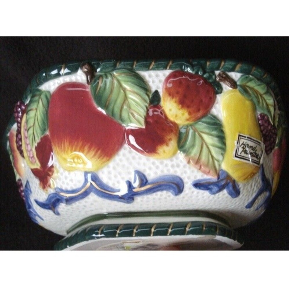 Fritz & Floyd Handpainted Fruits Al Fresco 8" Octagon Bowl NEW